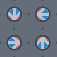 Seamless pattern with flat arrows and gear N2