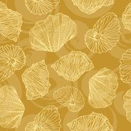Shells and waves curls Seamless vector pattern N4