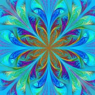 Beautiful multicolor fractal flower Computer generated graphics N6