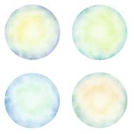 set of colorful watercolor circle Design elements