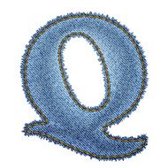 Jeans alphabet Denim letter Q