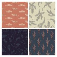 Set of 4 forest seamless patterns N2