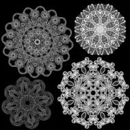 Set of Abstract circle lace patterns N2