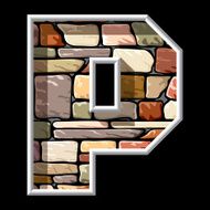 stone letter P