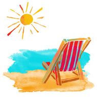 Watercolor summer beach set N3
