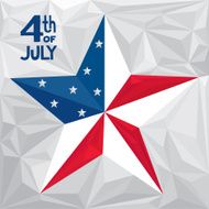 USA Independence day design in low poly style with flag