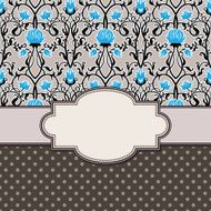 Vintage vector flower frame N197