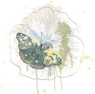 Butterfly and Flower N6