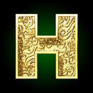 Vector golden cutted figure h