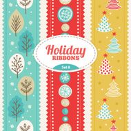 Set of holiday ribbons - Christmas