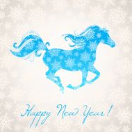 new year horse and snowflakes N2