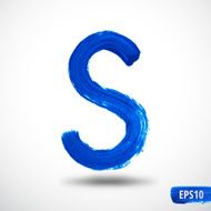 Watercolor Alphabet Letter S Grunge background