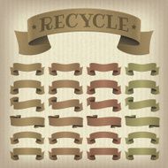 Recycle papers ribbons banner