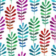 Seamless watercolor leaves
