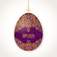 Golden ornamental egg for Easter design N2