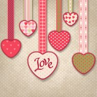 Retro background of vintage design with hearts N10