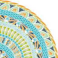 Colorful ethnicity round ornament mosaic vector background N6