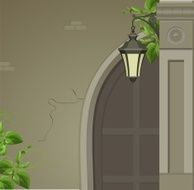 lantern on the wall