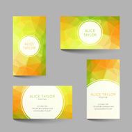 Set of business cards low poly design N7