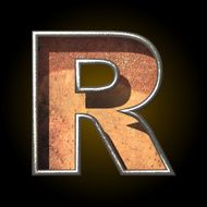Vector old metal letter r