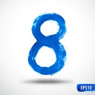 Watercolor Eight Number Grunge Background