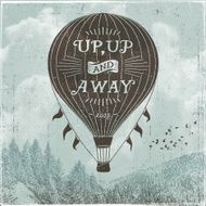 Hand Drawn Hot Air Balloon Sign