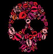 Skull made with kisses