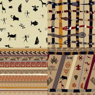 Set of patterns primitive tribal painting N2