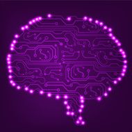 Circuit board computer brain Vector illustration N31