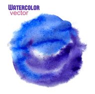 Vector abstract blue watercolor hand painted round circle shape