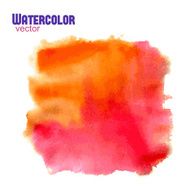 Vector traced pink orange watercolor square shape