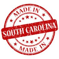 made in South Carolina red round grunge isolated stamp N2