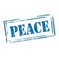 Blue vector grunge stamp PEACE