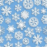 Seamless pattern of paper snowflakes N3