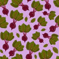 Seamless pattern with beets