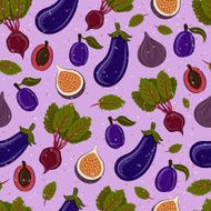 Seamless pattern with fruits and vegetables N6