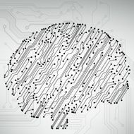 Circuit board computer brain Vector illustration N33