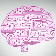 Circuit board computer brain Vector illustration N34