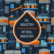 Industrial seamless pattern with oil and petrol icons