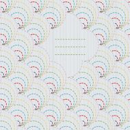 Text frame Traditional Japanese Embroidery Ornament with stylized shells