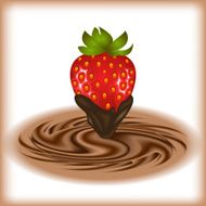 Strawberry with chocolate swirl