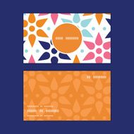 Vector abstract colorful stars vertical round frame pattern business cards N3