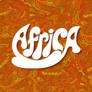 Seamless red with ornament tribal style Africa