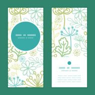 Vector mysterious green garden vertical round frame pattern invitation greeting N3