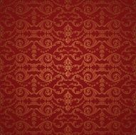 Beautiful red damask seamless pattern background