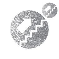 Stairs up vector simple icon isolated on white background