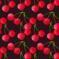 Seamless pattern with watercolor cherry N4