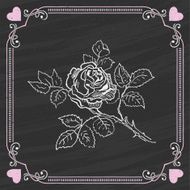 Sketch of Rose on a Chalkboard Background Valentine card N2