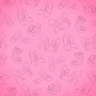 Seamless woman&#039;s modern shoes sketch pattern N2