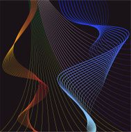 smooth flexible curved gradient colored lines set isolated on dark